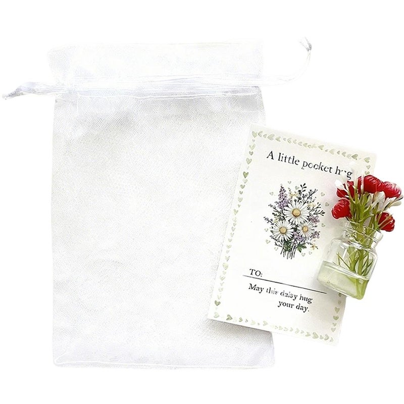 Flower Pocket Hug Card 3D Simulated Flower Resin Creative Decoration Greeting Card Gift Card